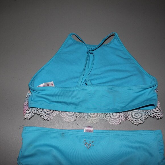 Multim Color 2 Pcs Justice Bikini Swimsuit Size 14 - Picture 7 of 10